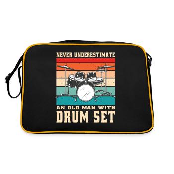 Never underestimate an old man - Retro Bag - black/gold - Back