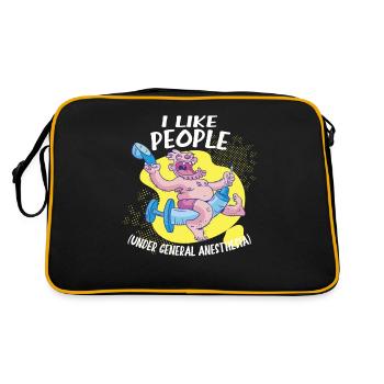 I like people under general anesthesia injection - Retro Bag - black/gold - Back