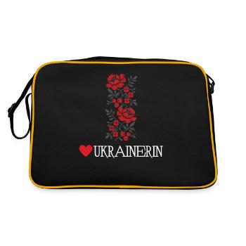 Homme ukrainien de broderie patriotique - Sac Retro - noir/or - Dos