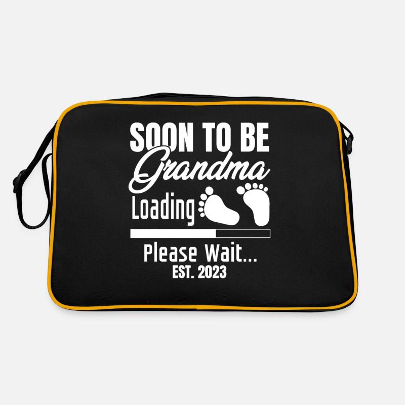Bald Ist Oma Loading Bitte Warten Sie Est. 2023 - Retro Tasche - Schwarz/Gold