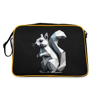 Écureuil - Mignon design de polygone bas - Sac Retro - noir/or - Dos