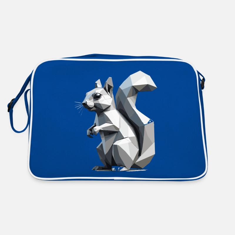 Squirrel - Cute Low Polygon Design Retro Bag