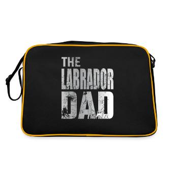Labrador Dad Walking Golden Retriever Geschenk - Retro Tasche - Schwarz/Gold - Hinten