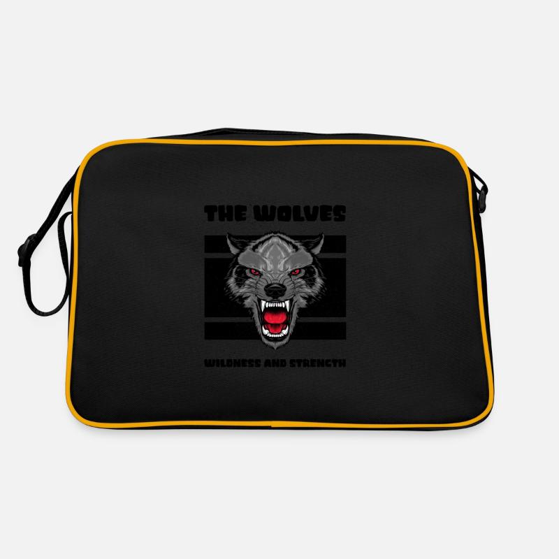 Angry wolf Wolves Animals Quotes Wolf Sprüche Retro Tasche