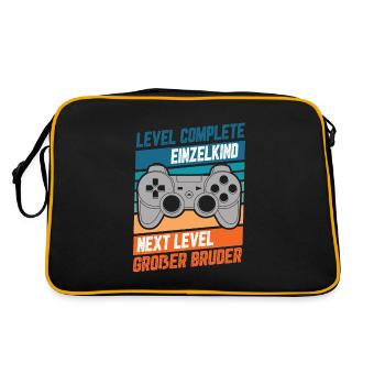 Level Complete Einzelkind Nextd Level Bruder Gamer - Retro Tasche - Schwarz/Gold - Hinten