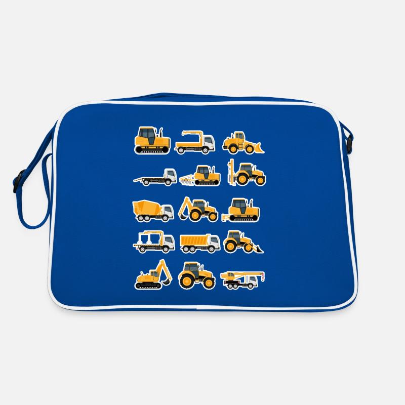 Construction site construction vehicles collection excavator gift Retro Bag