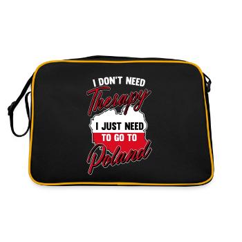 Poland Therapy Polish Polska Pole Gift Idea - Retro Bag - black/gold - Back