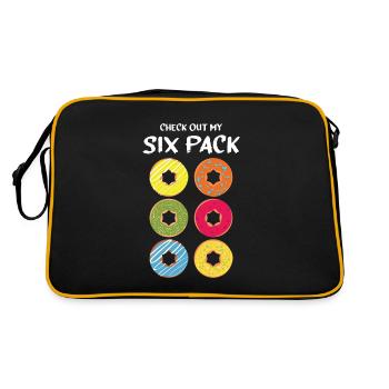 Donut Washboard Abs Six Pack Cadeau drôle - Sac Retro - noir/or - Dos