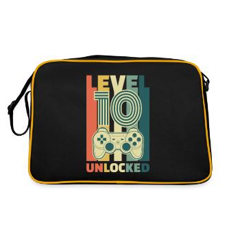 10th Birthday Level Unlocked Years Ten Gift - Retro Bag - black/gold - Back