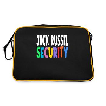Jack Russel security service dog saying gift - Retro Bag - black/gold - Back