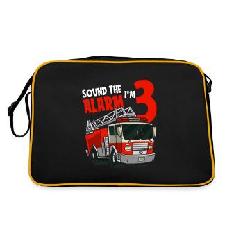 3ème anniversaire année pompiers Trois cadeau d’alarme - Sac Retro - noir/or - Dos