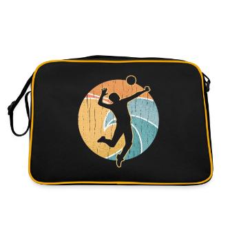 Volleyball Beach Volley Sport Beach Gift - Retro Bag - black/gold - Back