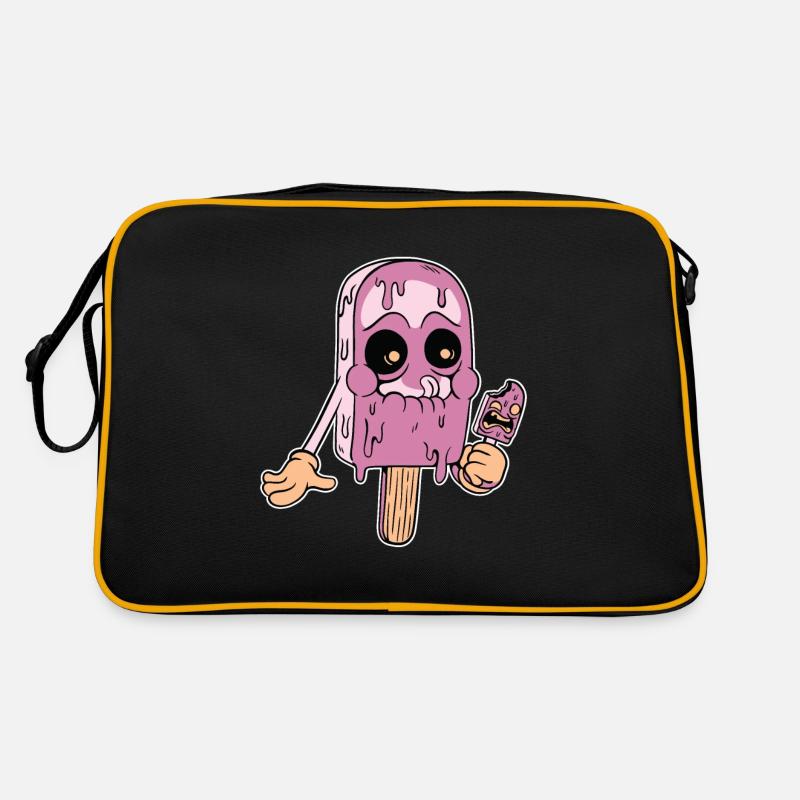 Eiskrem Eis Eiscreme Sommer Spruch Geschenk - Retro Tasche - Schwarz/Gold