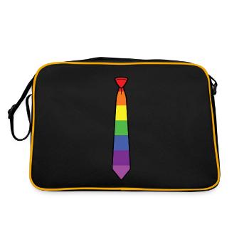 Tie Rainbow Colorful Gift - Retro Bag - black/gold - Back