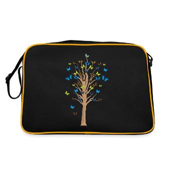 Butterfly Insect Tree Insects Garden Gift - Retro Bag - black/gold - Back