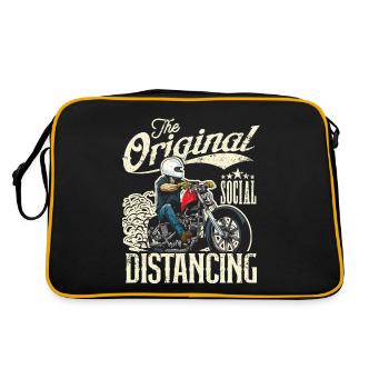 Le vintage original de la moto de distanciation sociale - Sac Retro - noir/or - Dos
