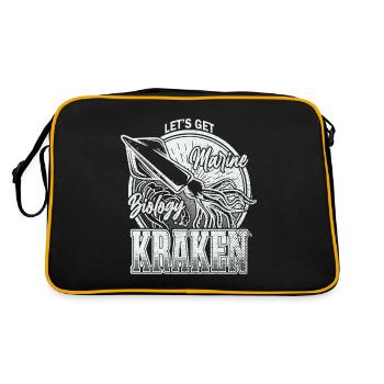 Let's Get Kraken Funny Squid Marine Biologist Sea - Retro Bag - black/gold - Back