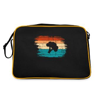 Broccoli Vegan Lover Retro Healthy Gift idea - Retro Bag - black/gold - Back