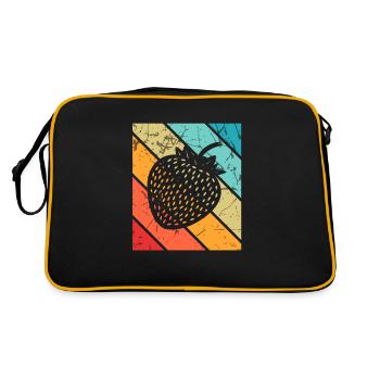 Strawberry Fruit Lover Retro Healthy Gift idea - Retro Tasche - Schwarz/Gold - Hinten