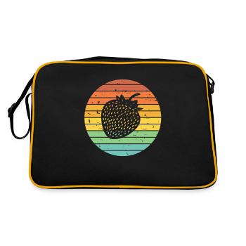 Strawberry Fruit Lover Retro Healthy Idée cadeau - Sac Retro - noir/or - Dos