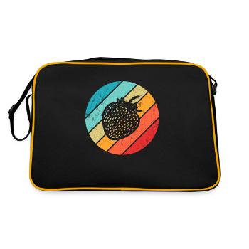 Strawberry Fruit Lover Retro Healthy Idée cadeau - Sac Retro - noir/or - Dos