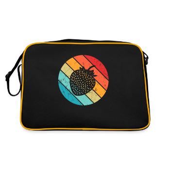 Strawberry Fruit Lover Retro Healthy Gift idea - Retro Tasche - Schwarz/Gold - Hinten