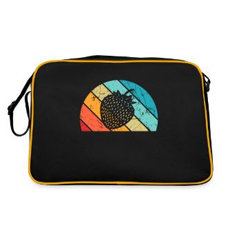Strawberry Fruit Lover Retro Healthy Idée cadeau - Sac Retro - noir/or - Dos