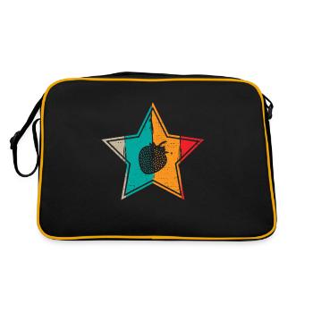 Strawberry Fruit Lover Retro Healthy Gift idea - Retro Tasche - Schwarz/Gold - Hinten