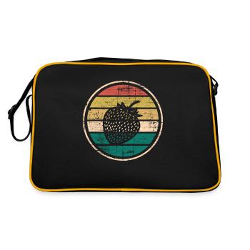 Strawberry Fruit Lover Retro Healthy Gift idea - Retro Tasche - Schwarz/Gold - Hinten