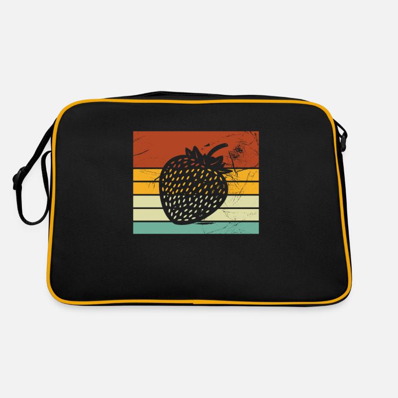 Strawberry Fruit Lover Retro Healthy Gift idea - Retro Bag - black/gold