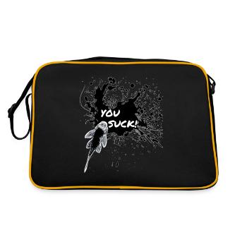 You Suck Pleco Keeper Sucker Fish Design - Retro Bag - black/gold - Back
