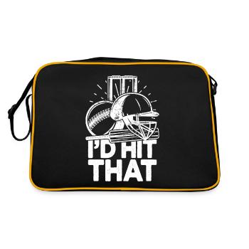I'd Hit That Funny Cricket Cricketers - Retro Bag - black/gold - Back