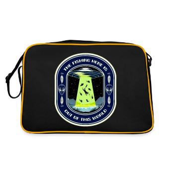 The Fishing Here Is Out Of This World UFO Fishing - Retro Bag - black/gold - Back