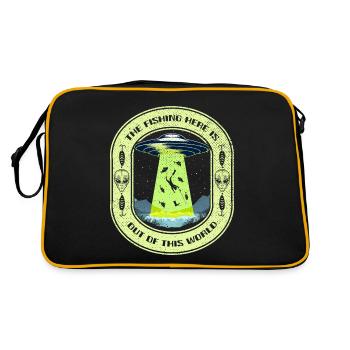The Fishing Here Is Out Of This World UFO Fishing - Retro Bag - black/gold - Back