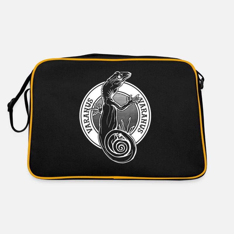 Monitor Eidechse Tattoo Stil Reptilienhalter Varanus Retro Tasche