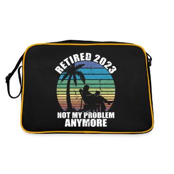 Ruhestand 2023 Ruhestand Geschenk für Männer & Frauen Lustig - Retro Tasche - Schwarz/Gold - Hinten