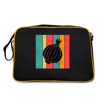 Onion Lover Retro Vegetables Vegan Gift idea - Retro Bag - black/gold - Back