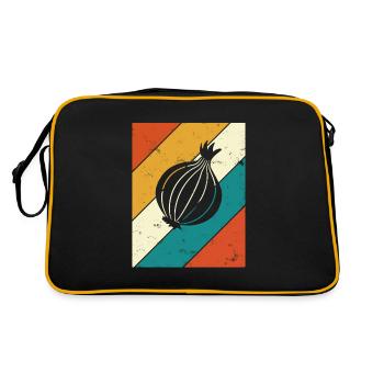 Onion Lover Retro Vegetables Vegan Gift idea - Retro Tasche - Schwarz/Gold - Hinten