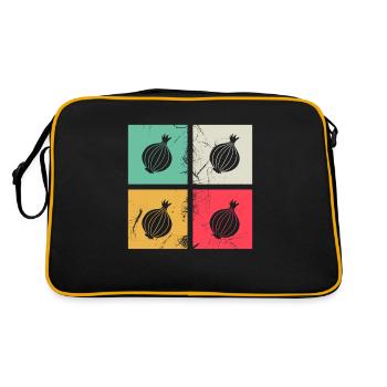 Onion Lover Retro Vegetables Vegan Gift idea - Retro Bag - black/gold - Back