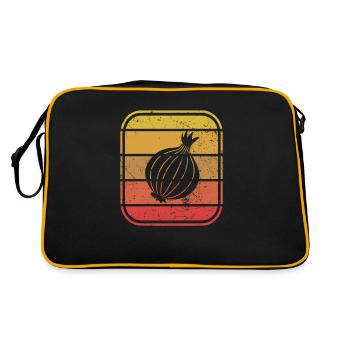 Onion Lover Retro Vegetables Vegan Gift idea - Retro Bag - black/gold - Back