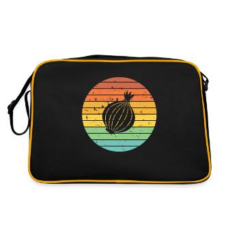Onion Lover Retro Vegetables Vegan Gift idea - Retro Bag - black/gold - Back