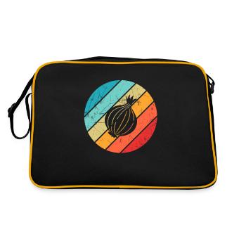 Onion Lover Retro Vegetables Vegan Gift idea - Retro Bag - black/gold - Back