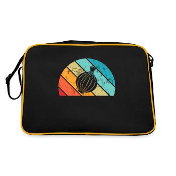 Onion Lover Retro Vegetables Vegan Gift idea - Retro Tasche - Schwarz/Gold - Hinten