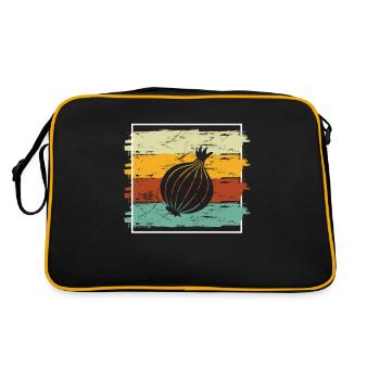 Onion Lover Retro Vegetables Vegan Gift idea - Retro Bag - black/gold - Back
