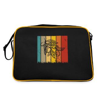 Olive food oil Retro Vegetarian Gift idea - Retro Bag - black/gold - Back