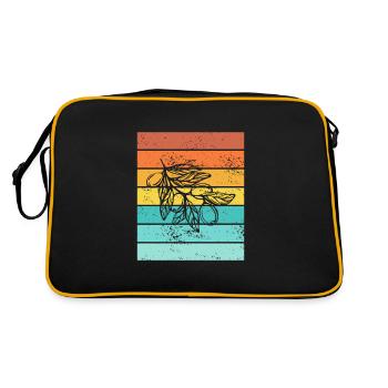 Olive food oil Retro Vegetarian Gift idea - Retro Bag - black/gold - Back