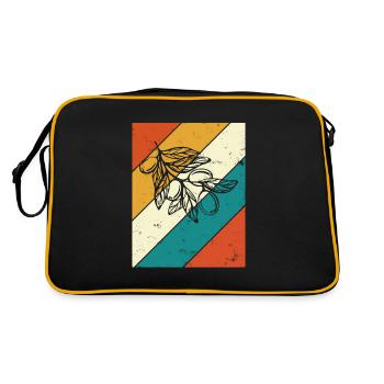 Olive food oil Retro Vegetarian Gift idea - Retro Bag - black/gold - Back