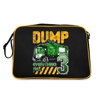 Garbage Truck 3rd Birthday 3 Years Old Birthday - Retro Bag - black/gold - Back