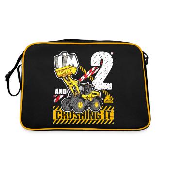 I'm 2 & Crushing It 2nd Birthday Boys Bagger - Retro Tasche - Schwarz/Gold - Hinten
