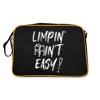Funny Amputee Limping Ain't Easy Amputee Veterans - Retro Bag - black/gold - Back